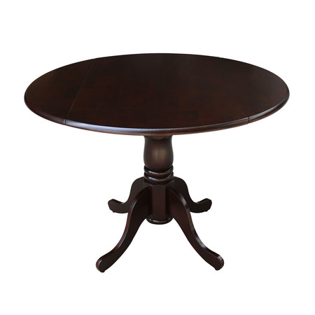 International Concepts Round Pedestal Table, 42 in W X 42 in L X 29.5 in H, Wood, Rich Mocha T15-42DP